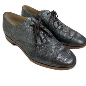 Michael Kors Black Sparkle Lace Up Oxfords Shoes